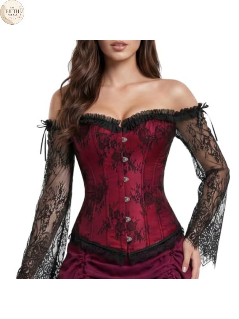 Satin Lace Up Overbust Corset Bustier Victorian Renaissance Costume Top